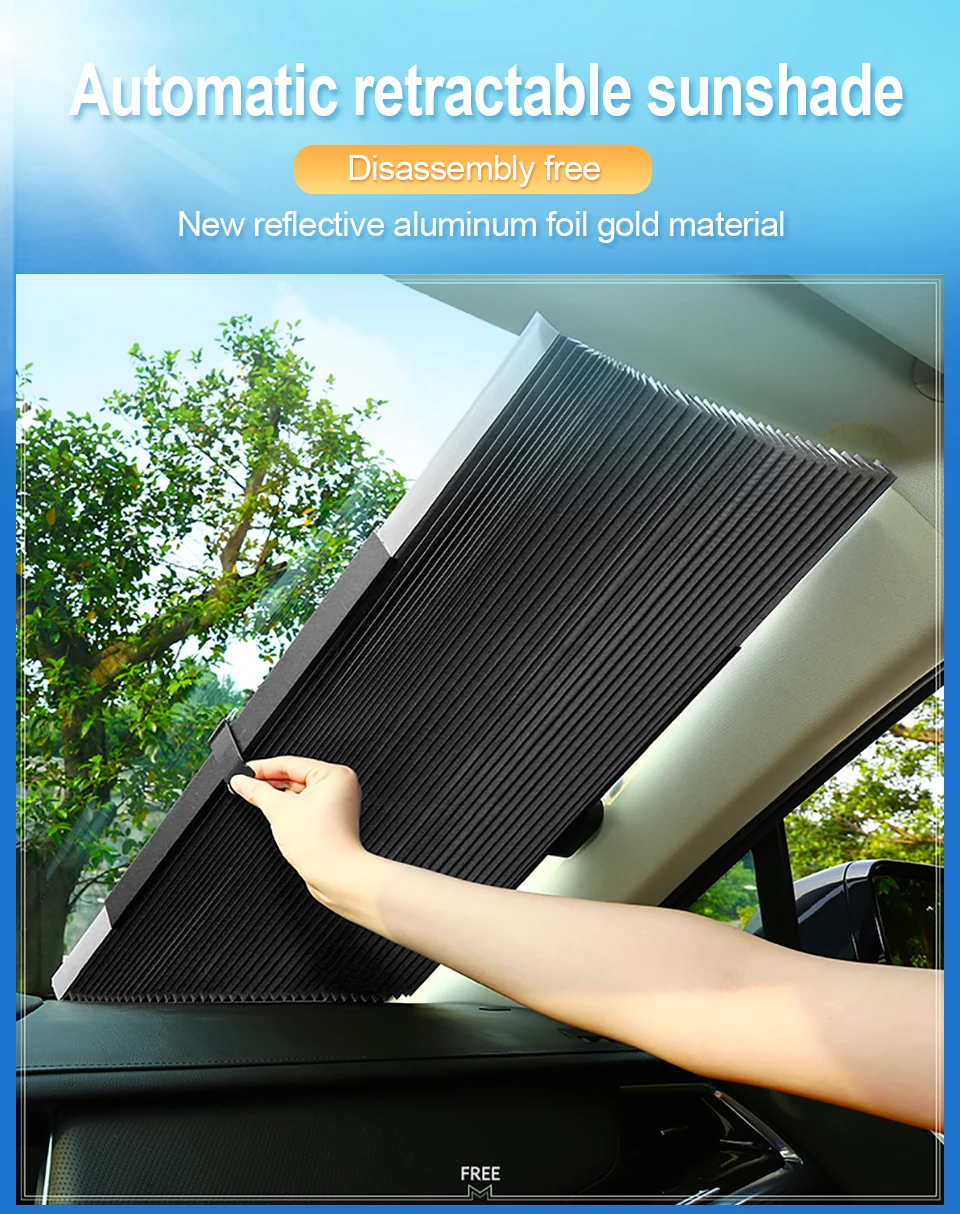 Retractable Windshield Sun Shade